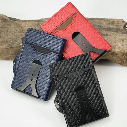 Valhart Carbon Jack – Slim Pop-Up Wallet with Money Clip & ID
