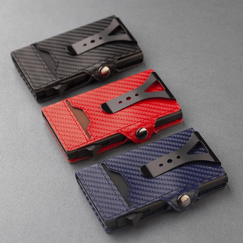Valhart Carbon Jack – Slim Pop-Up Wallet with Money Clip & ID
