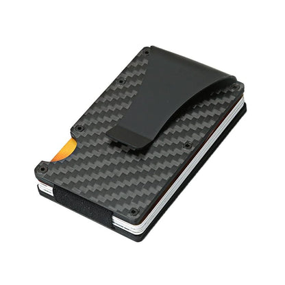 Carbon Fiber Card Holder Mini Aluminum Metal RFID Magic Men'S Wallet