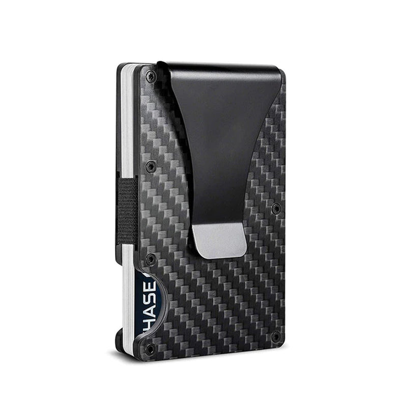 Carbon Fiber Card Holder Mini Aluminum Metal RFID Magic Men'S Wallet
