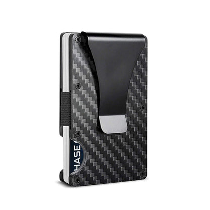 Carbon Fiber Card Holder Mini Aluminum Metal RFID Magic Men'S Wallet