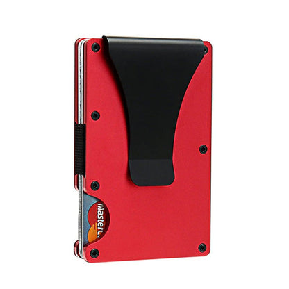 Carbon Fiber Card Holder Mini Aluminum Metal RFID Magic Men'S Wallet