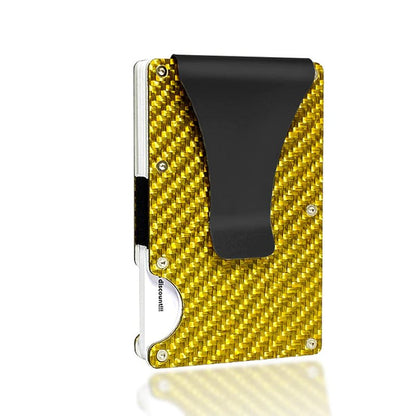 Carbon Fiber Card Holder Mini Aluminum Metal RFID Magic Men'S Wallet