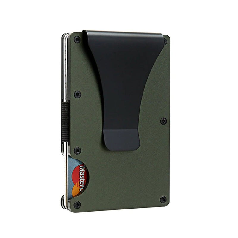 Carbon Fiber Card Holder Mini Aluminum Metal RFID Magic Men'S Wallet