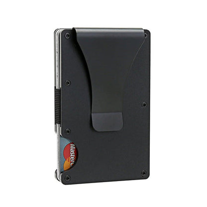 Carbon Fiber Card Holder Mini Aluminum Metal RFID Magic Men'S Wallet