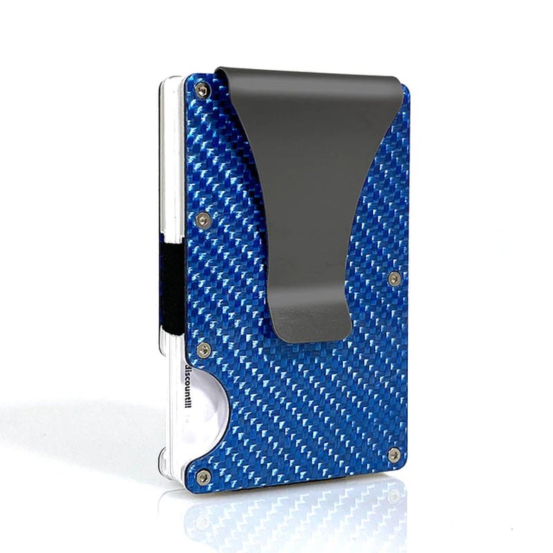Carbon Fiber Card Holder Mini Aluminum Metal RFID Magic Men'S Wallet