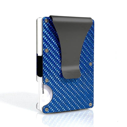 Carbon Fiber Card Holder Mini Aluminum Metal RFID Magic Men'S Wallet