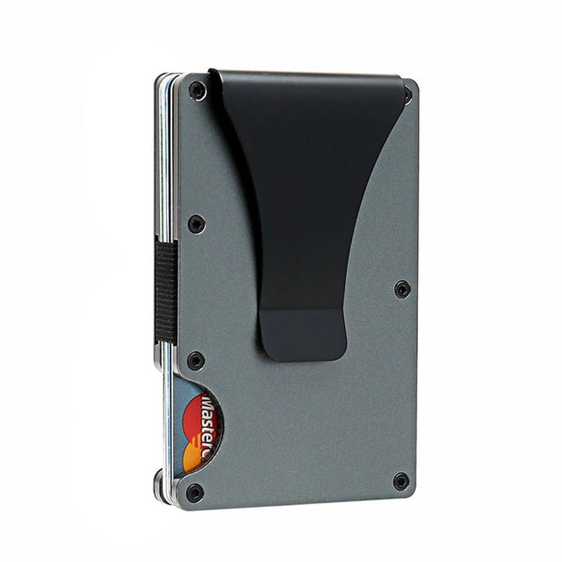 Carbon Fiber Card Holder Mini Aluminum Metal RFID Magic Men'S Wallet