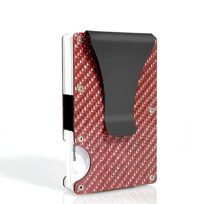 Carbon Fiber Card Holder Mini Aluminum Metal RFID Magic Men'S Wallet